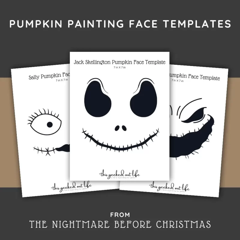 Free Pumpkin Face Templates, made by This Geeked Out Life Blog