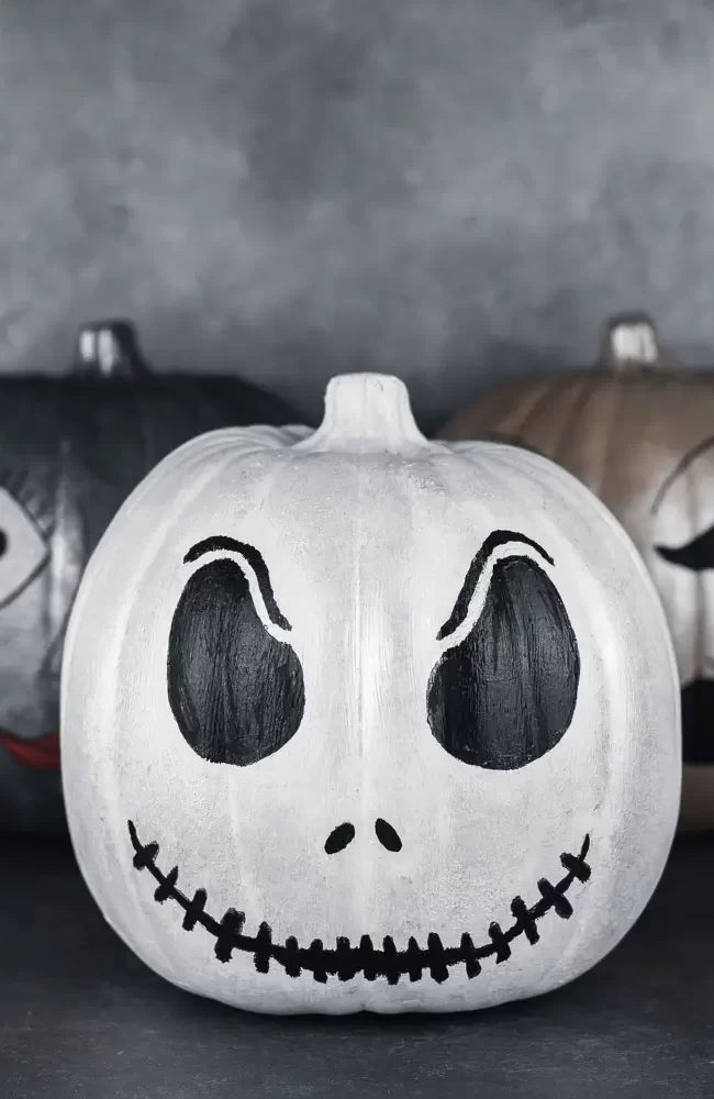 Painted Pumpkins inspired by The Nightmare Before Christmas