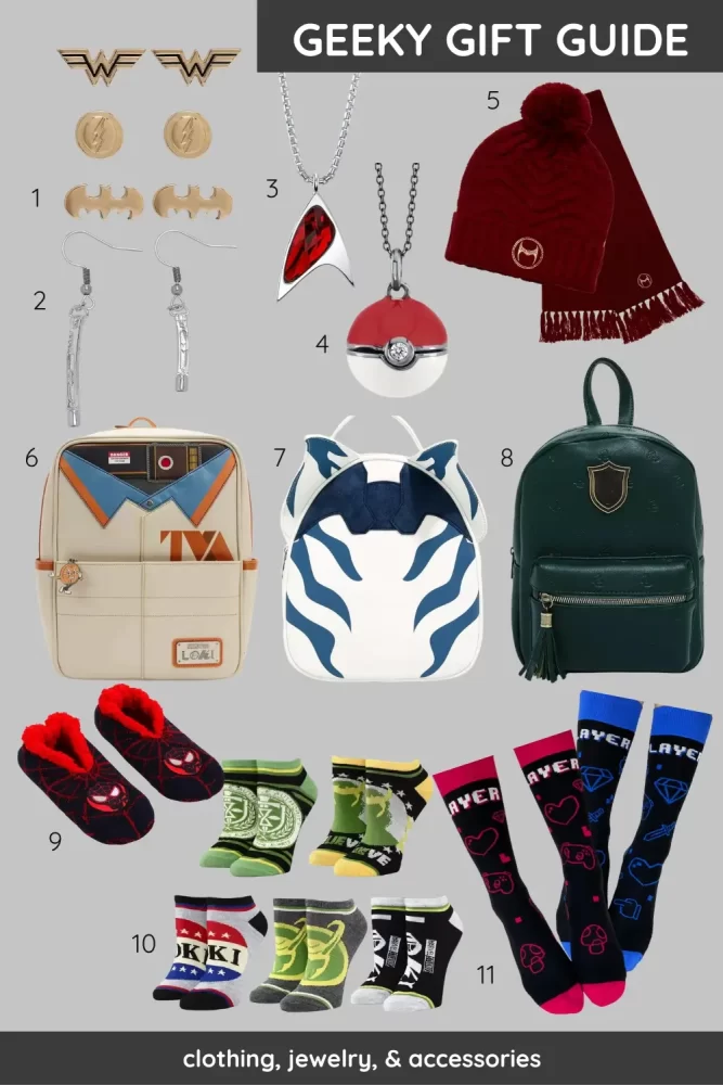 Geeky Holiday Gift Guide, Clothing, Jewelry, & Accessories